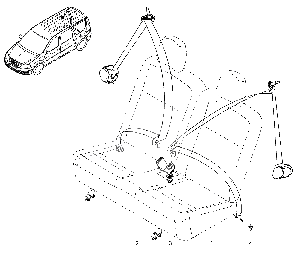 Ремни безопасности 3-го ряда