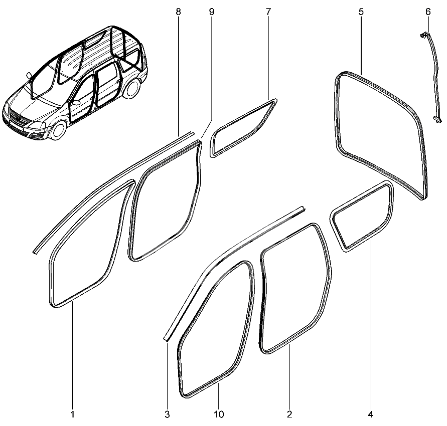 Уплотнители стекол