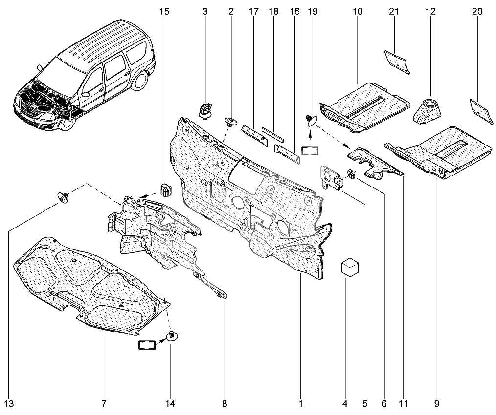 Шумоизоляция подкапотная