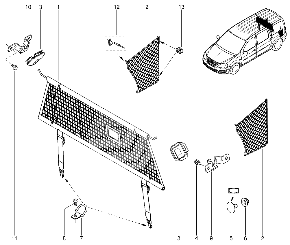 Сетка защитная салонная