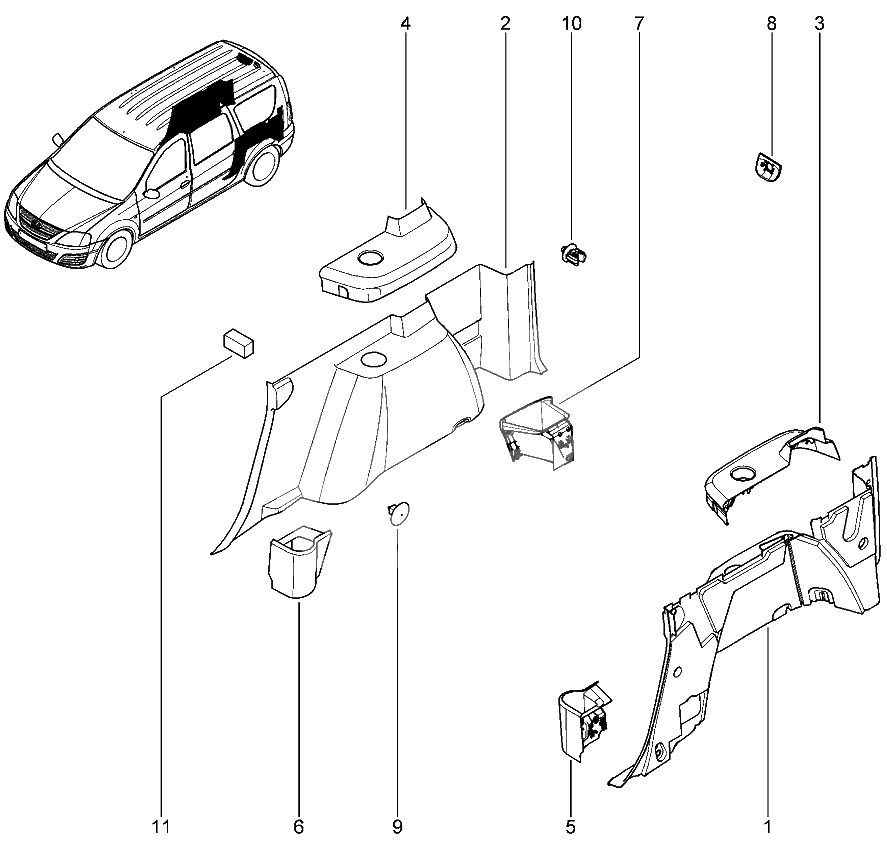 Обивка задних арок колес