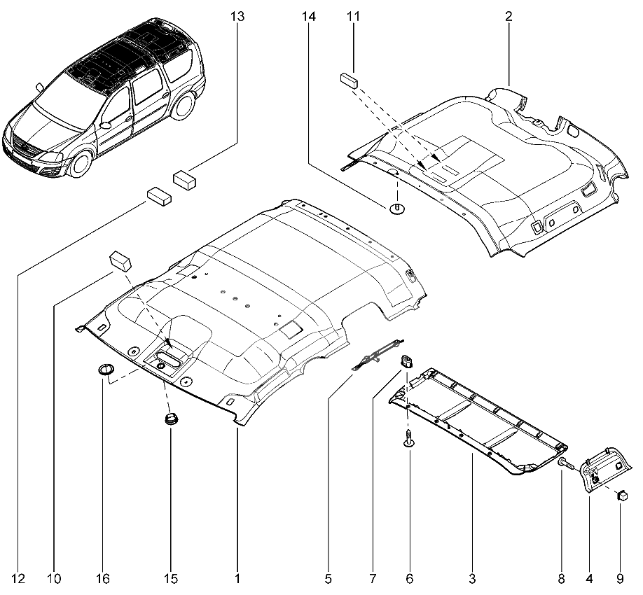 Обивка потолка
