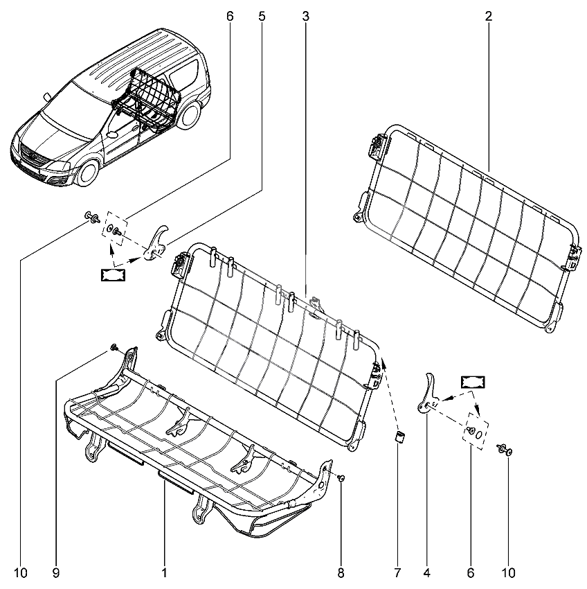 Каркас сидений задних