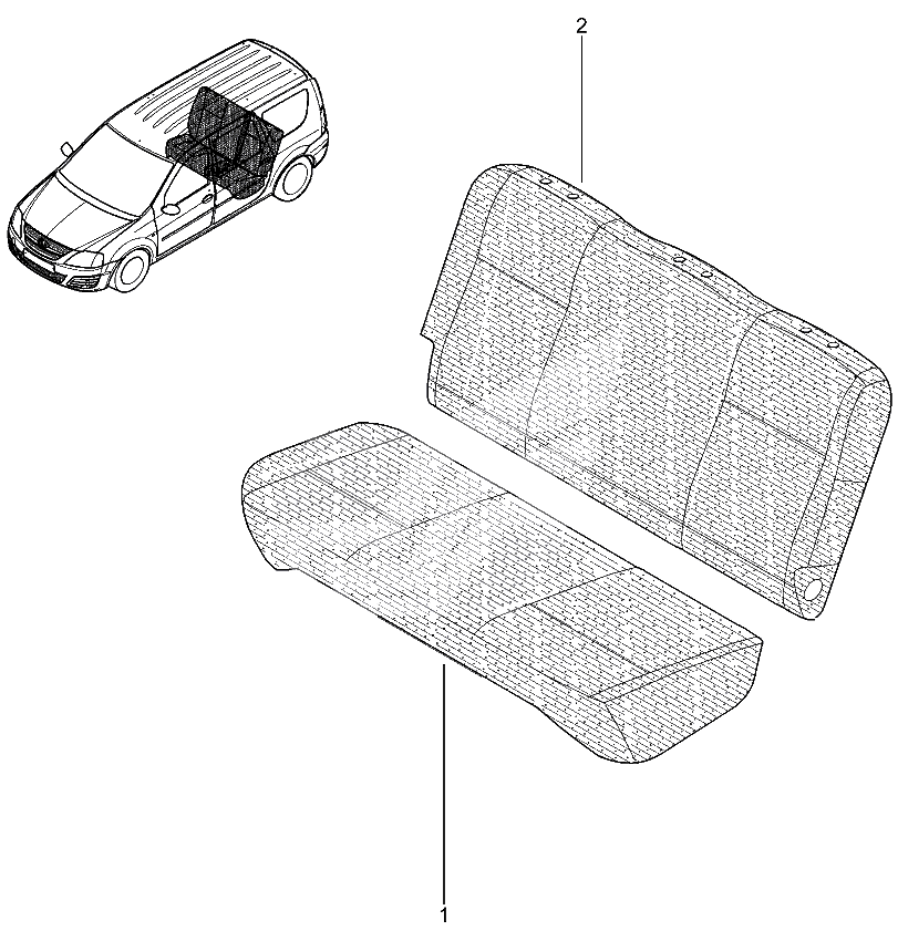 Подушка, спинка задних сидений