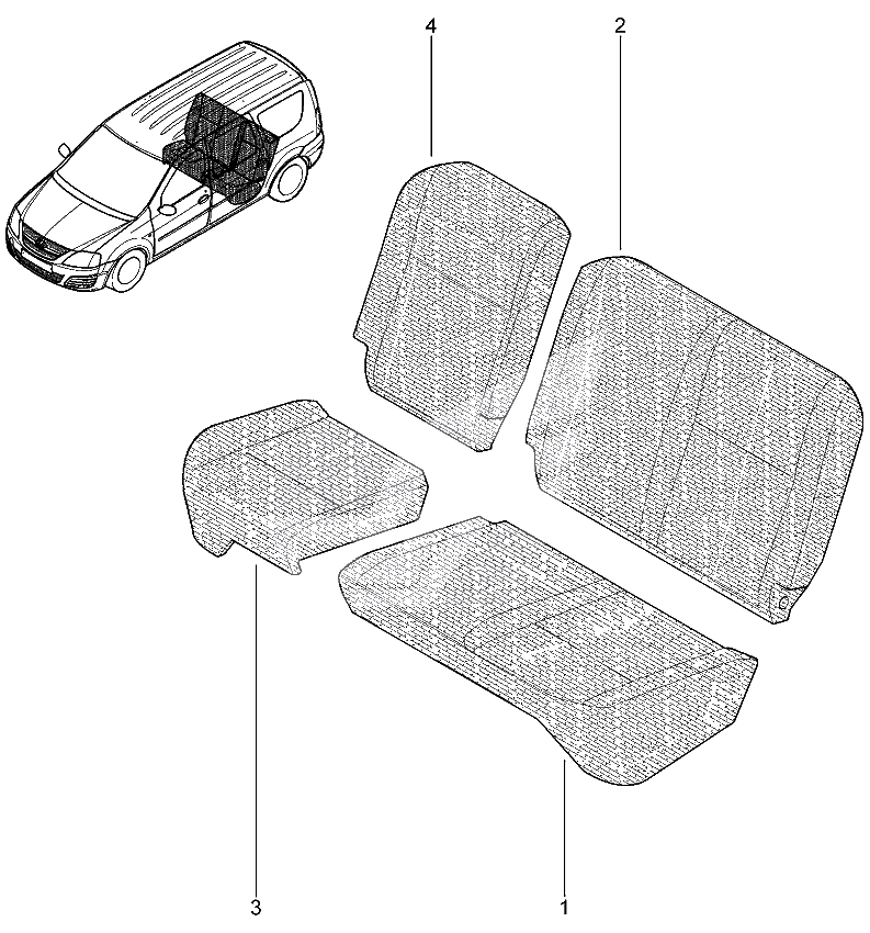 Подушка, спинка задних сидений (1/3)