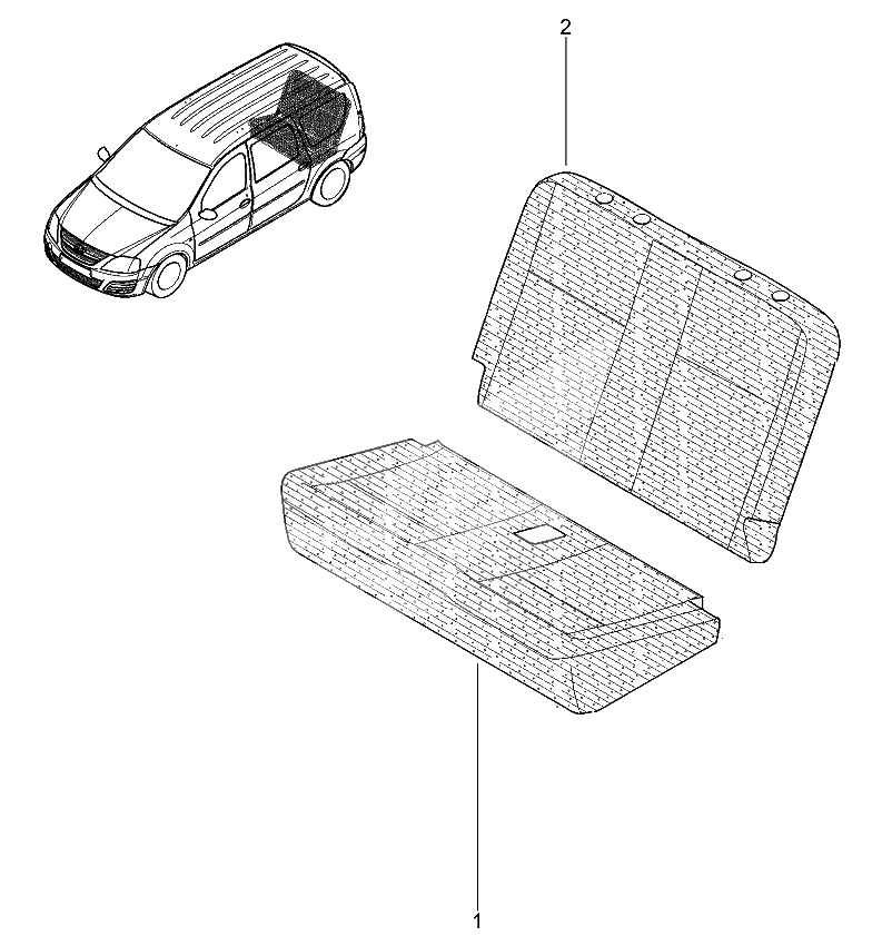 Подушка, спинка задних сидений