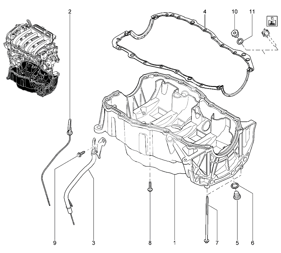 Двигатель (16 КЛ) (картер)
