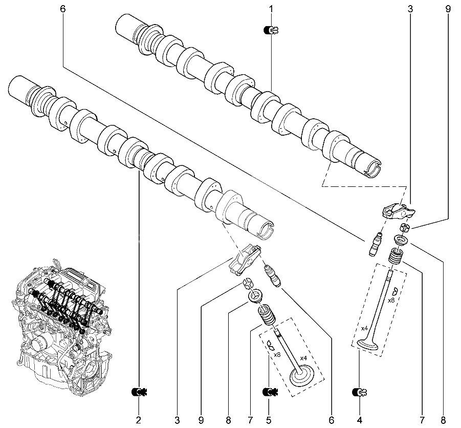 Распредвал, клапан  (16 КЛ)