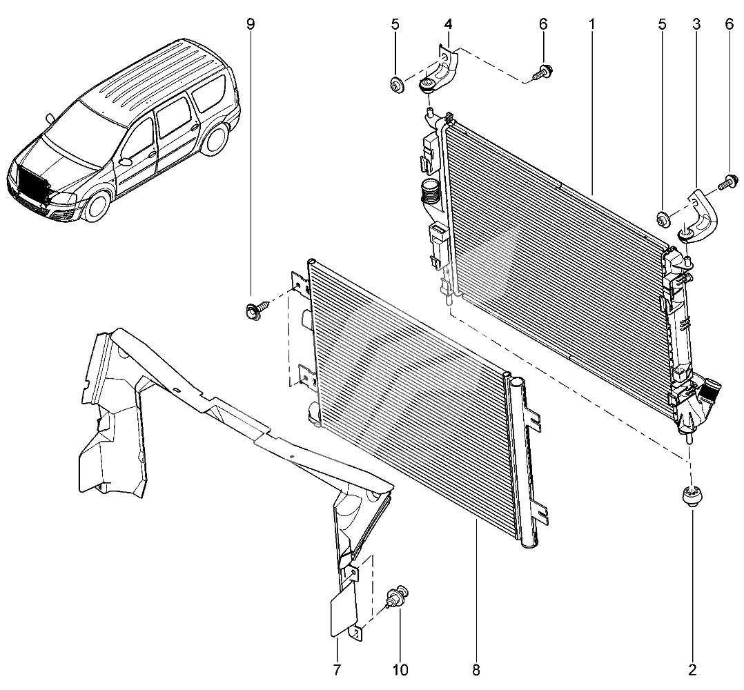 Радиатор охлаждения двигателя