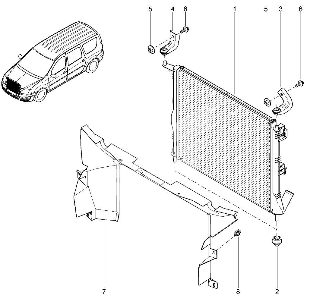 Радиатор охлаждения двигателя