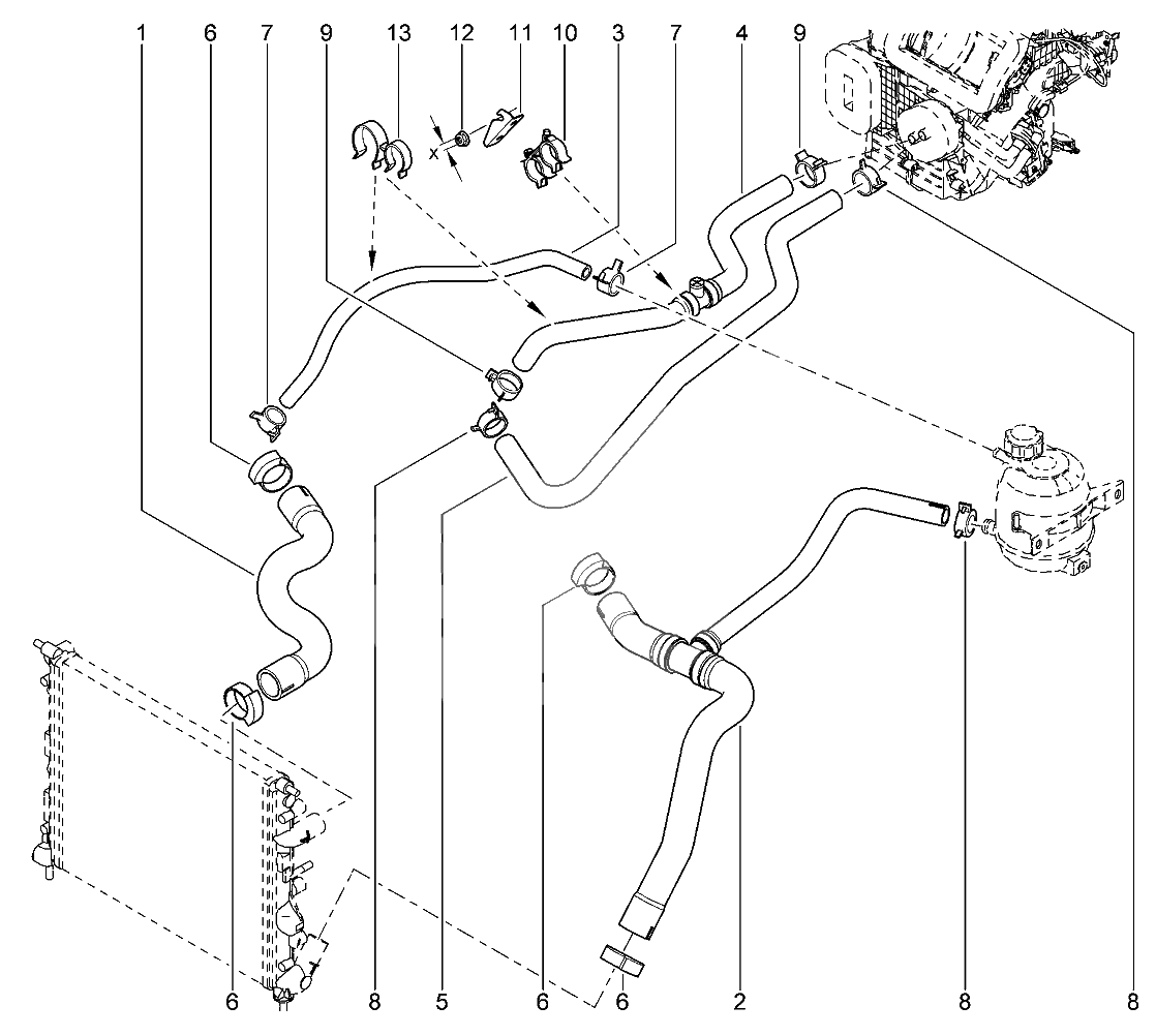 Шланги системы охлаждения двигателя