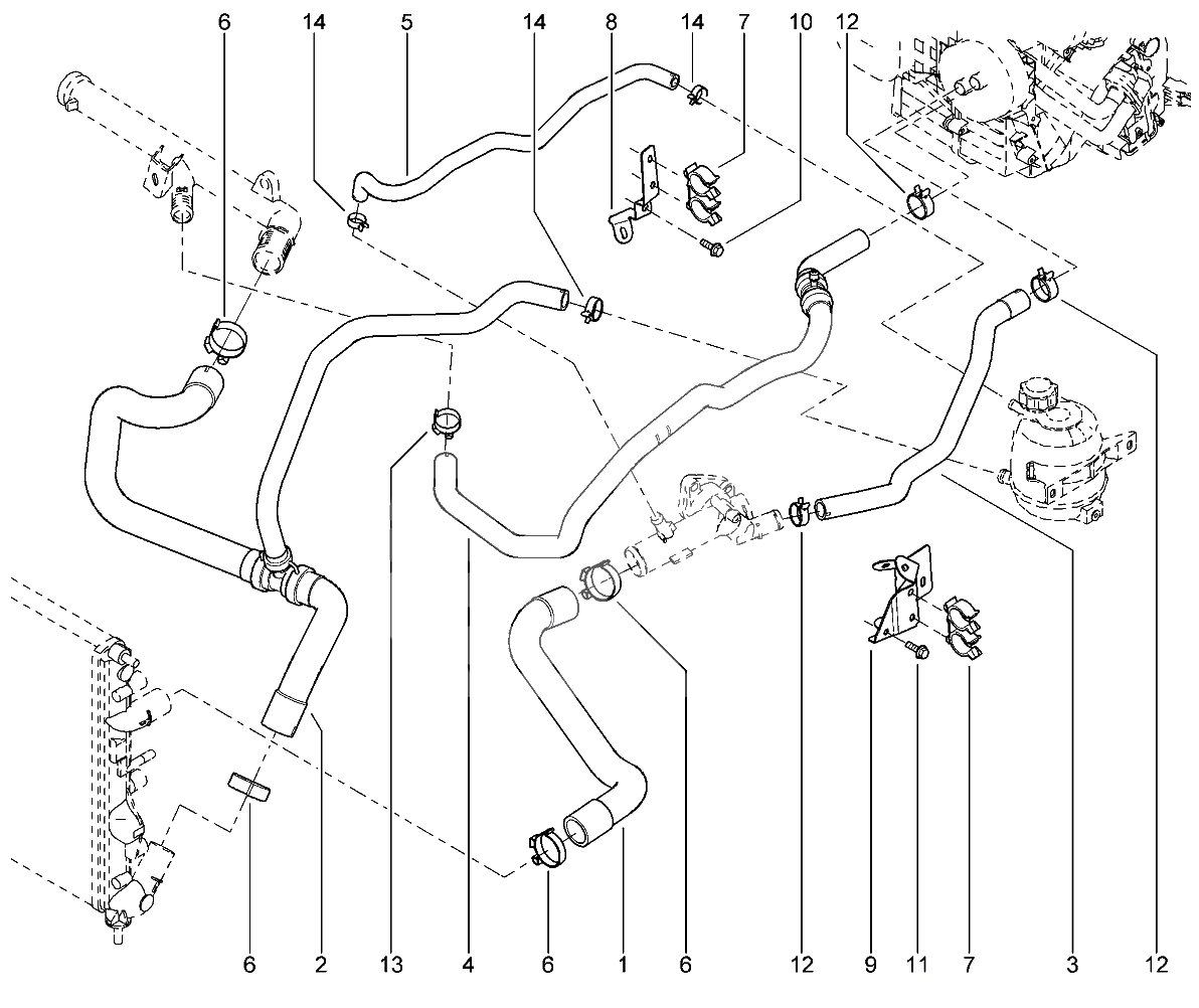 Шланги системы охлаждения двигателя
