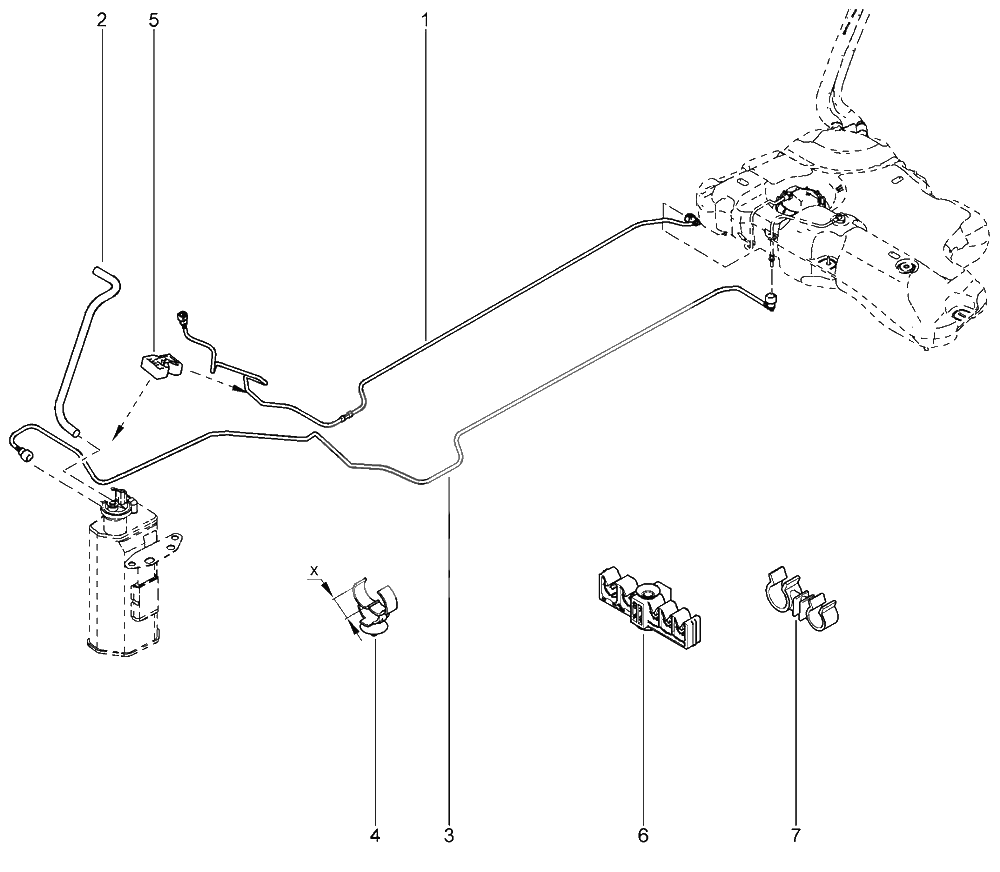 Трубки и крепеж адсорбера