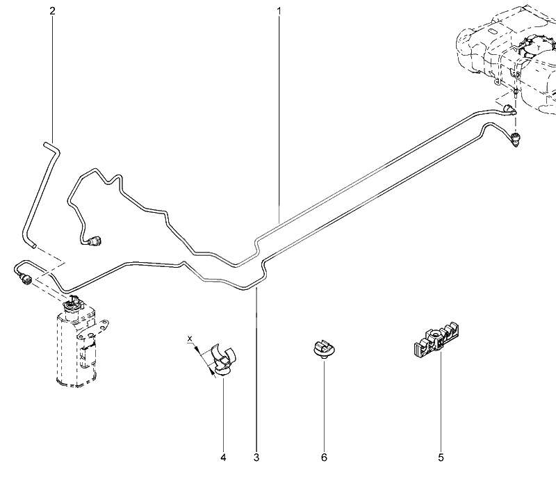 Трубки и крепеж адсорбера