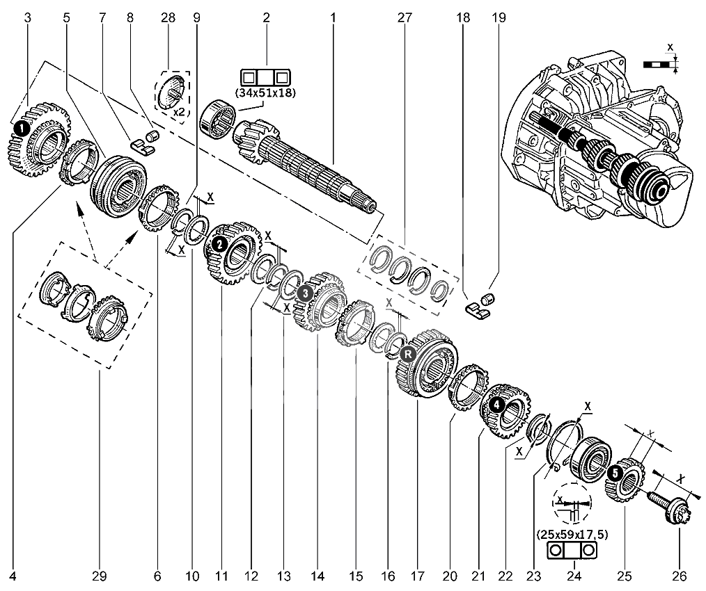 Вал вторичный КПП