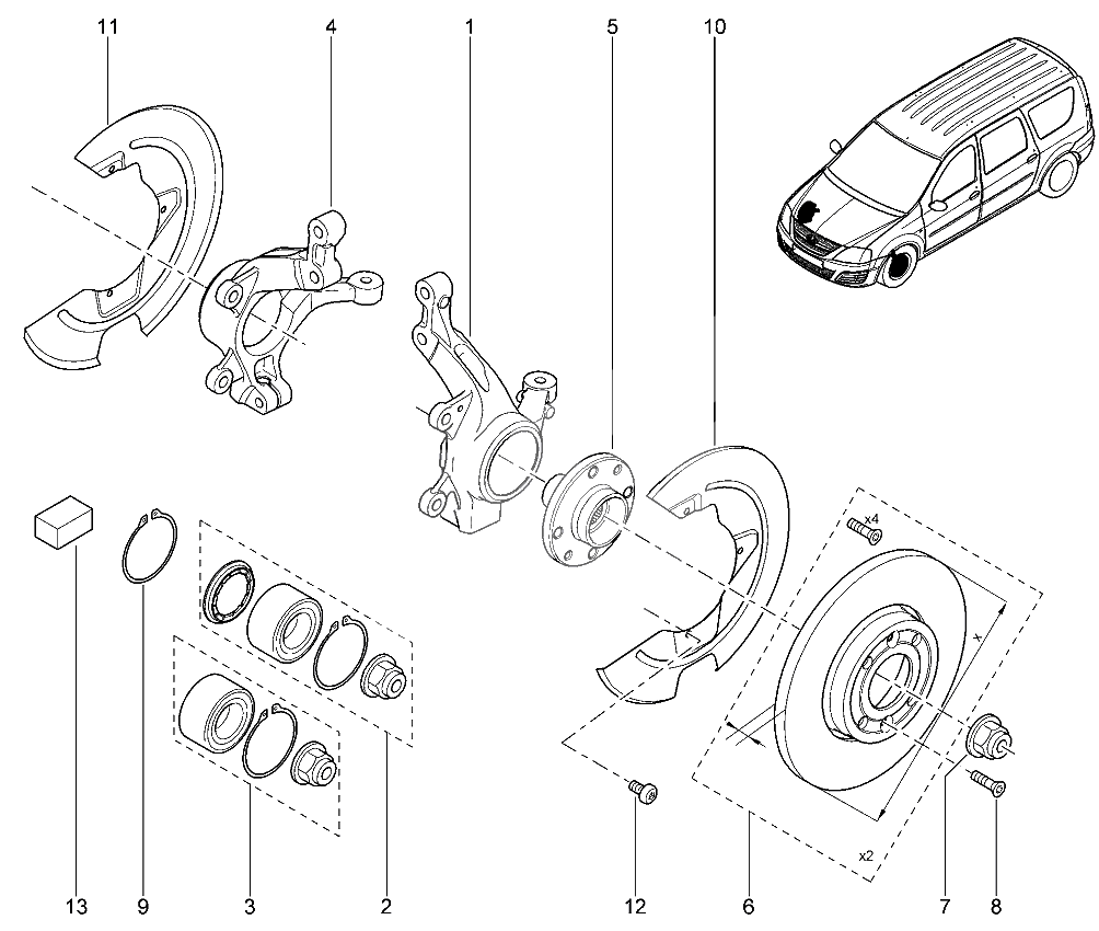Ступица переднего колеса