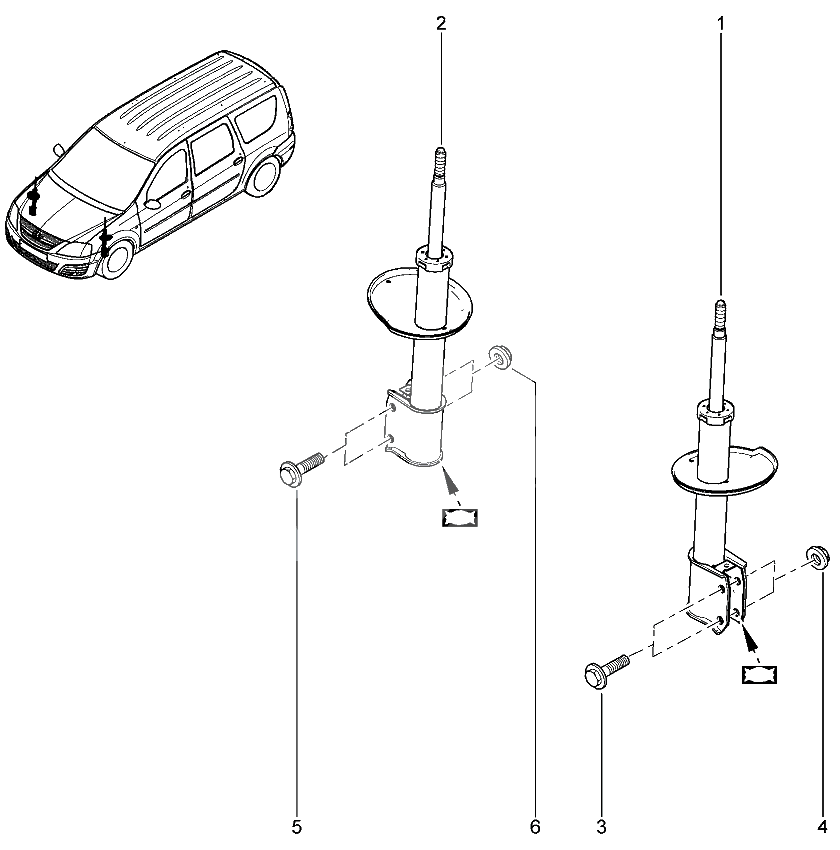 Амортизатор передний