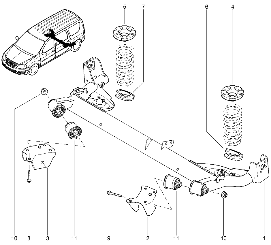 Балка задняя