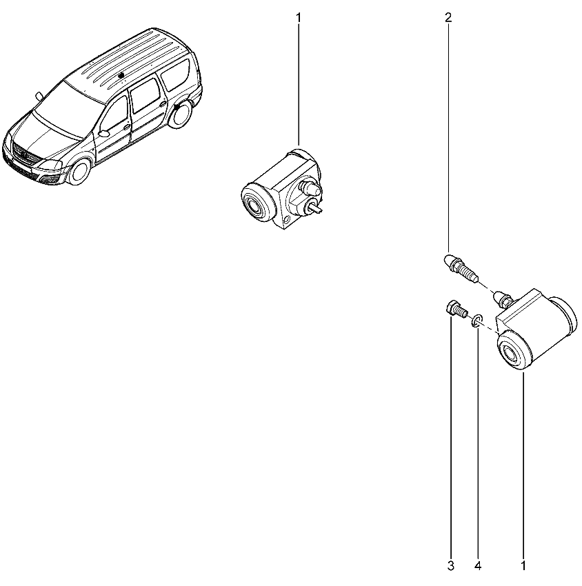 Рабочий тормозной цилиндр