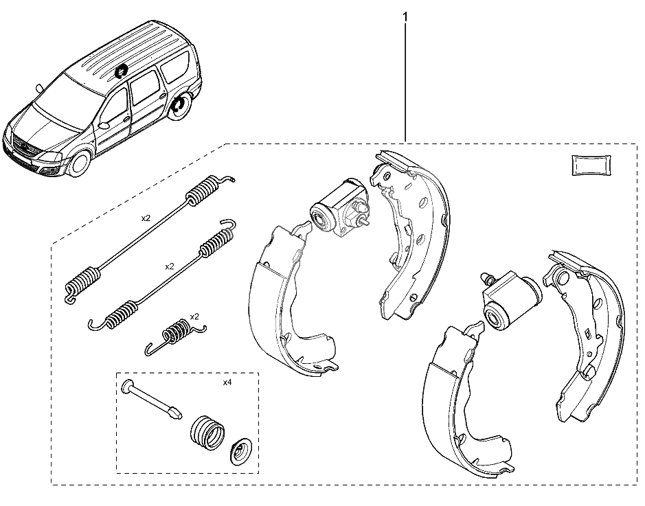 Комплект задних тормозов