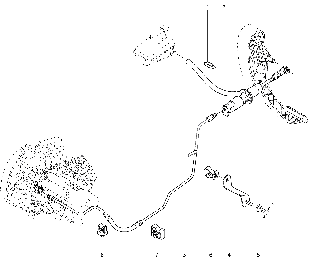 Привод сцепления гидравлический