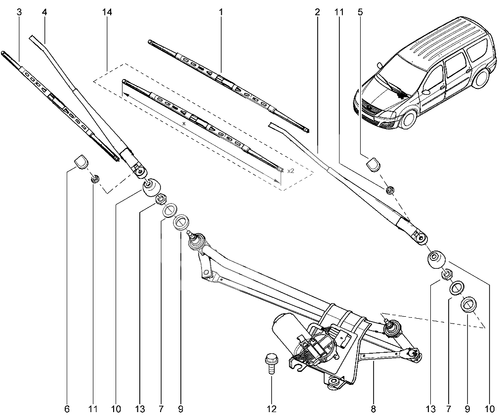 Стеклоочиститель лобового стекла