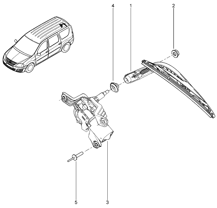 Стеклоочиститель заднего стекла
