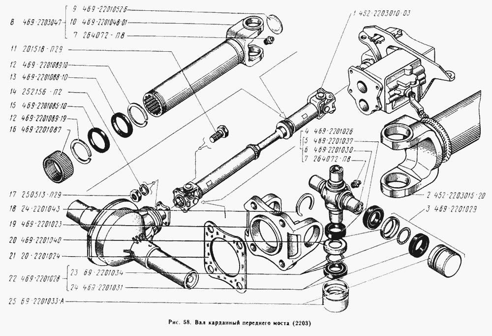 Вал карданный переднего моста
