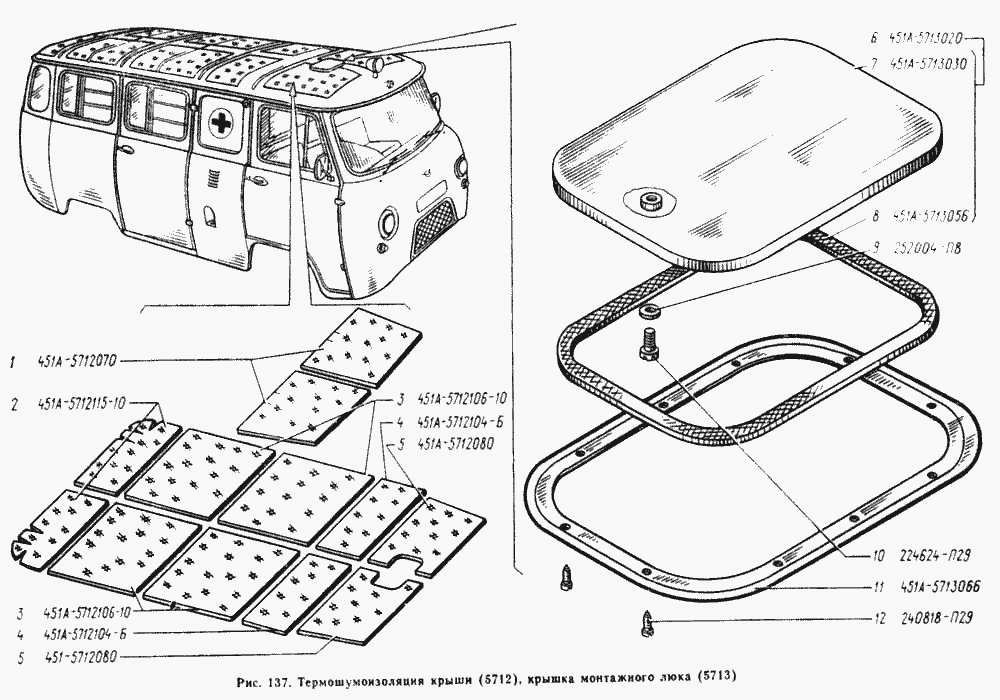 Термошумоизоляция крыши, крышка монтажного люка
