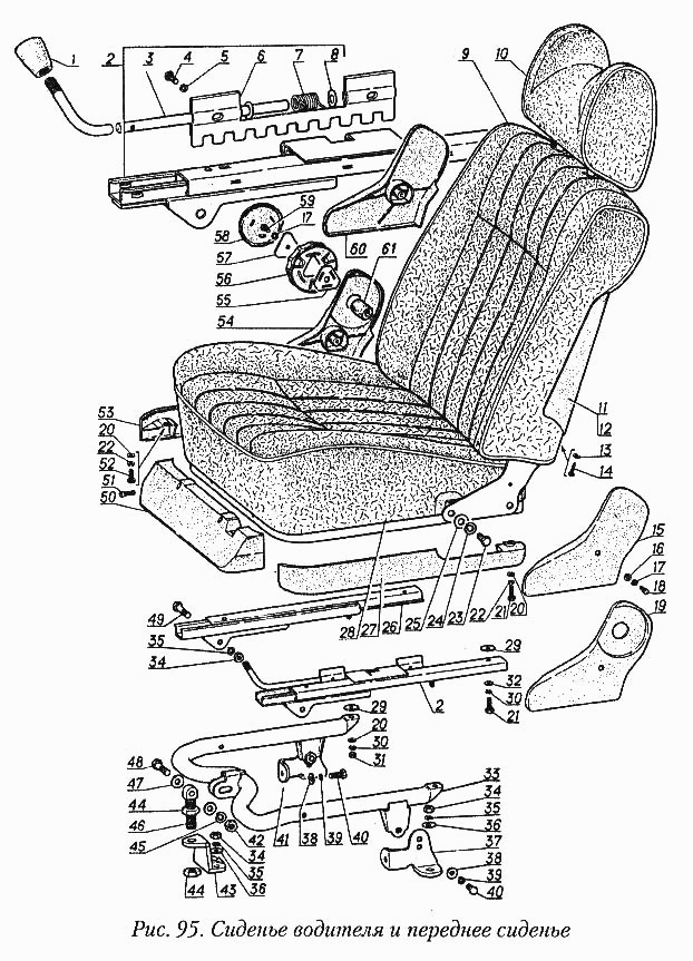 Сиденье водителя и переднее сиденье