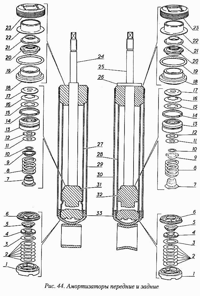 Амортизаторы передние и задние