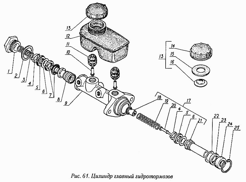 Цилиндр главный гидротормозов