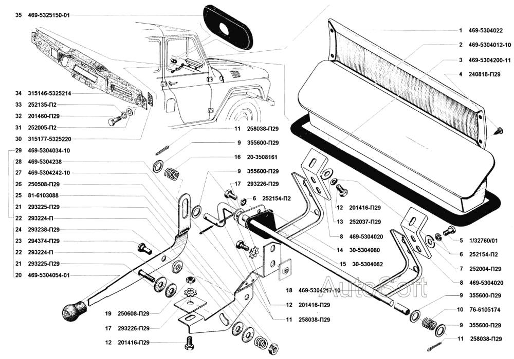 Вентиляция передка, панель приборов