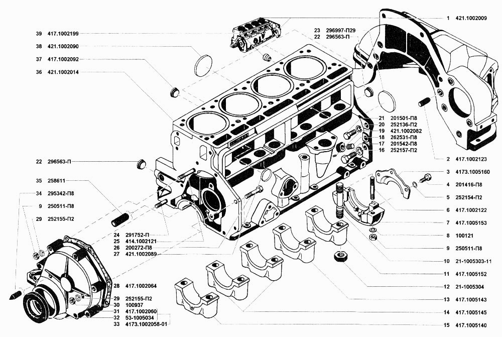 Блок цилиндров двигателя