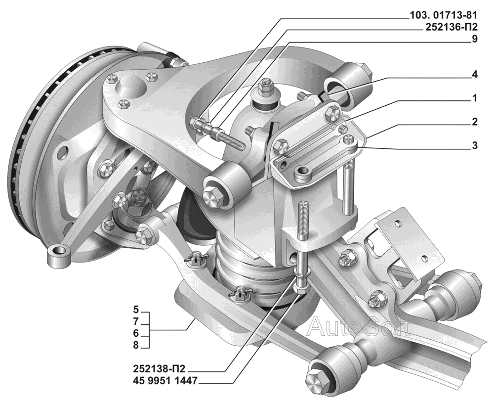 Установка передней подвески