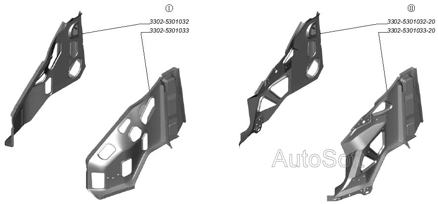 Панели передка боковые