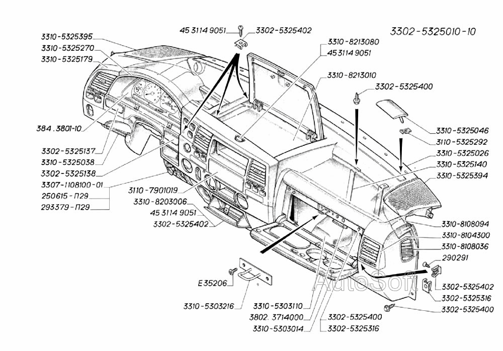 Панель приборов (для автомобилей выпуска с 2003 г.)