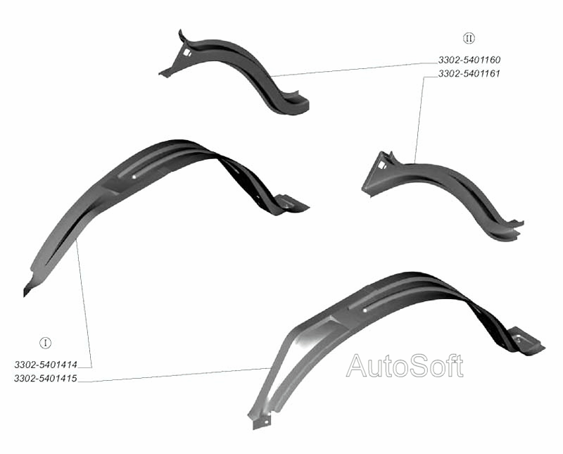 Надставки арок боковин. Надставки внутренних панелей боковин