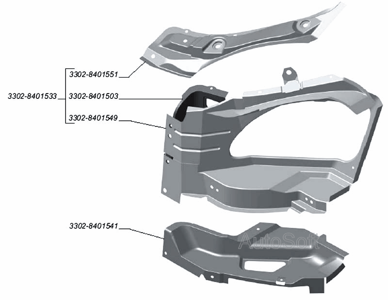 Кожух облицовки фары, надставка кожуха облицовки (для автомобилей выпуска после 2003 г.)