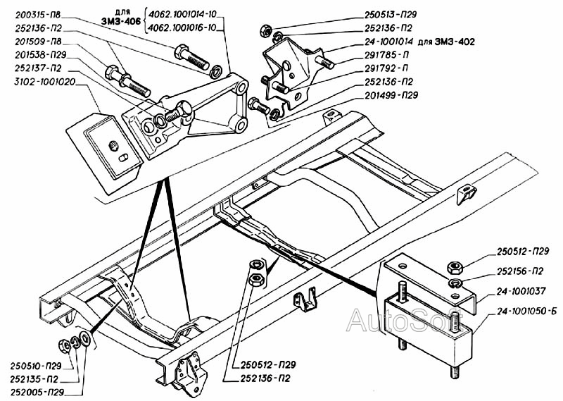 Подвеска двигателей