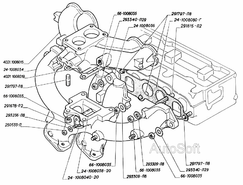 Газопровод двигателей ЗМЗ-402