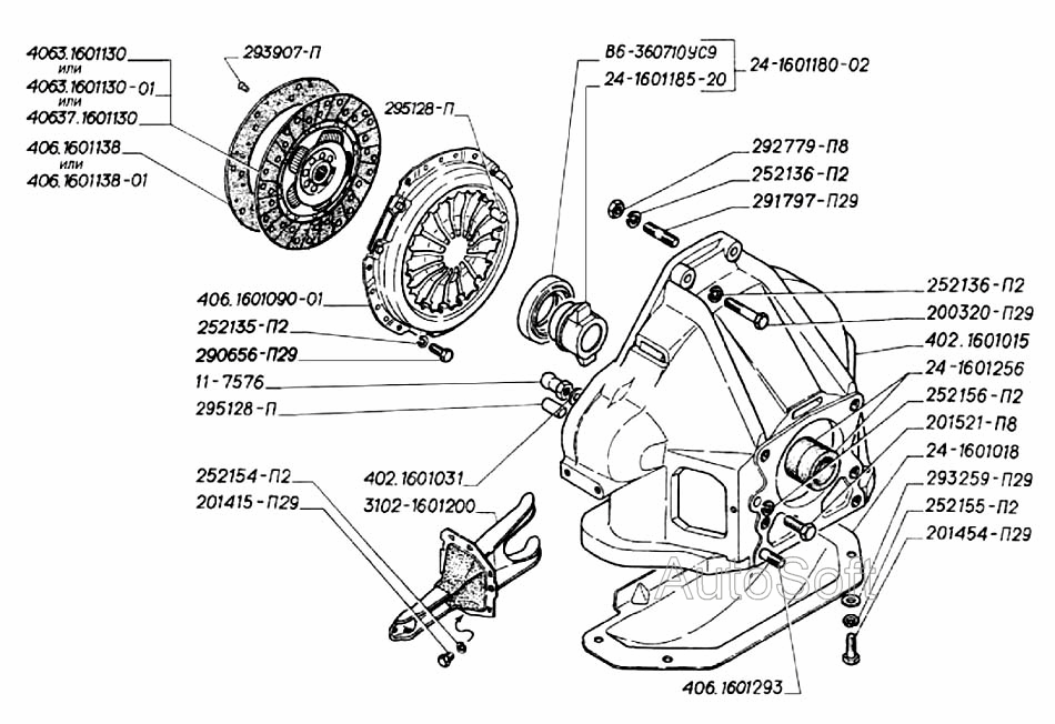 Сцепление двигателей ЗМЗ-402