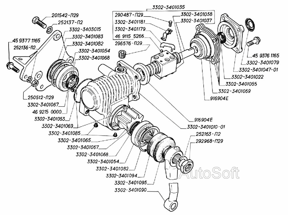 Механизм рулевого управления (для автомобилей без гидроусилителя руля)