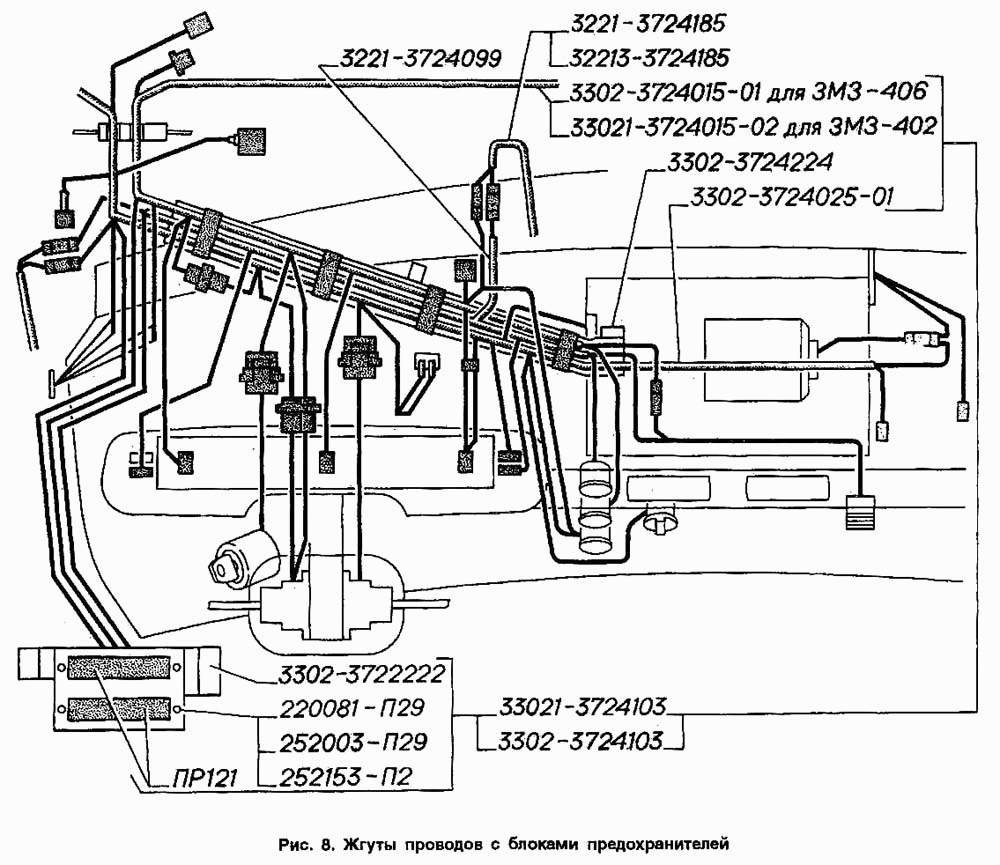 Жгуты проводов с блоками предохранителей