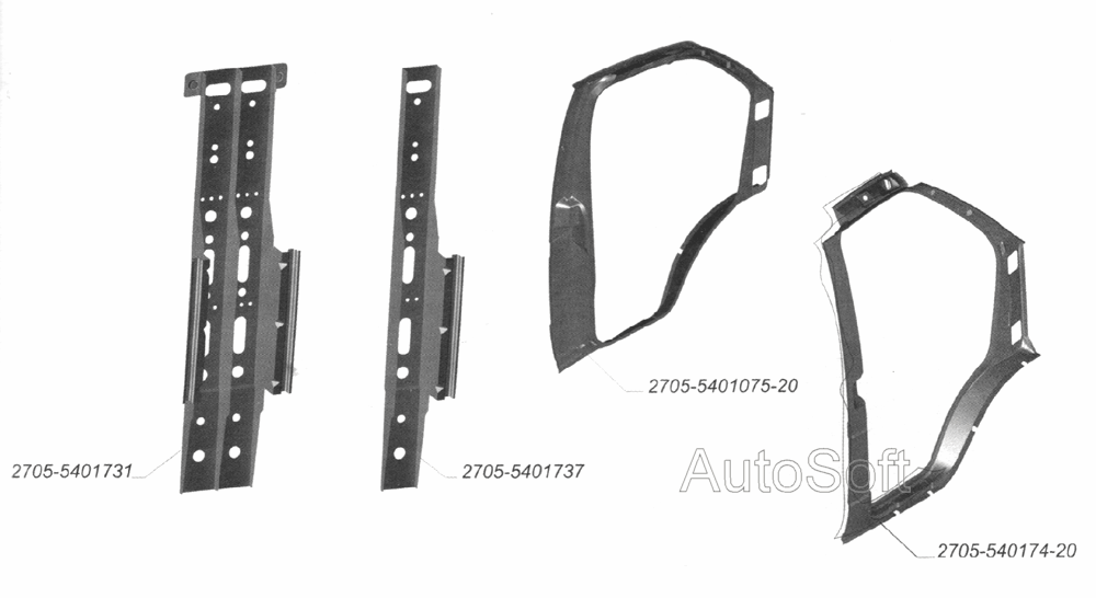 Панели боковин, стойки боковин