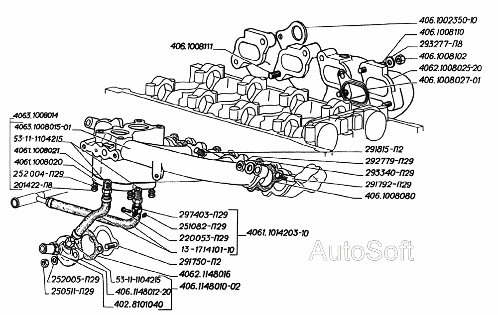 Газопровод двигателей ЗМЗ-406