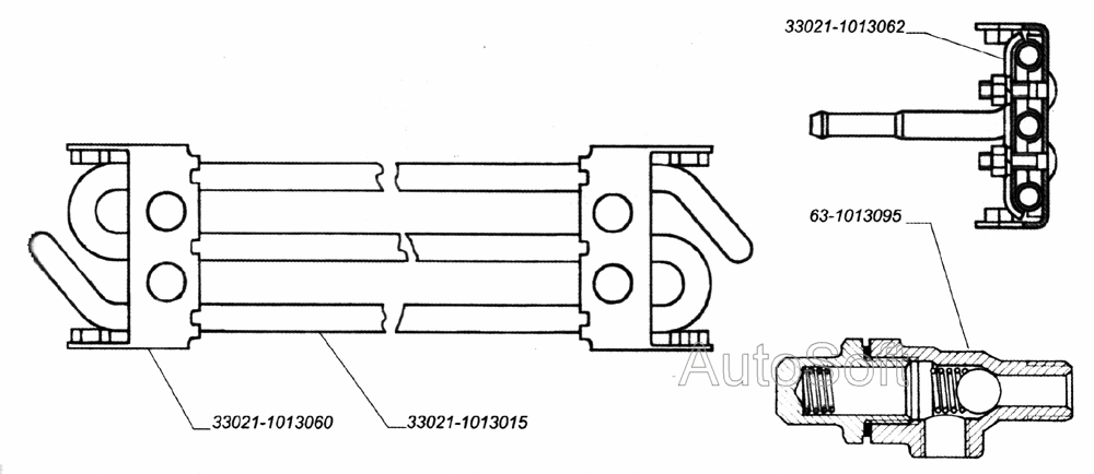 Радиатор масляный, клапан радиатора (для автомобилей с двигателем УМЗ-4215)