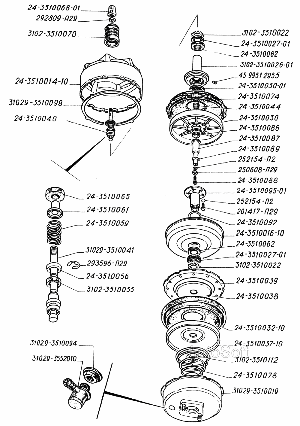 Детали вакуумного усилителя тормозов
