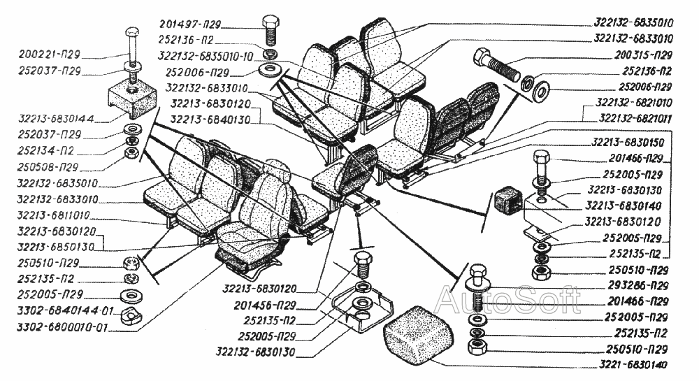 Установка сидений автобуса-такси ГАЗ-322132