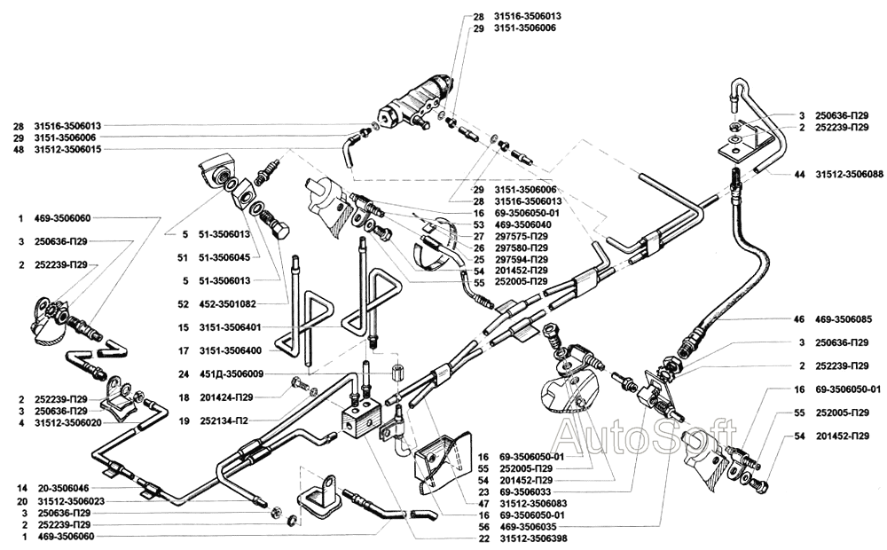 Трубопроводы гидравлических тормозов